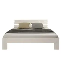 Massivholzbett 120×200 – Futonbett mit Rückenlehne – Farbe: Weiß