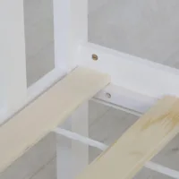 Massivholzbett 140x200 - Doppelbett mit hohem Kopf- und Fußteil - Farbe: Weiß
