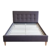 Polsterbett 180x200 - Doppelbett mit hohem Kopfteil - Farbe: Braun