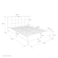 Polsterbett 140x200 - Doppelbett mit hohem Kopfteil - Farbe: Schwarz