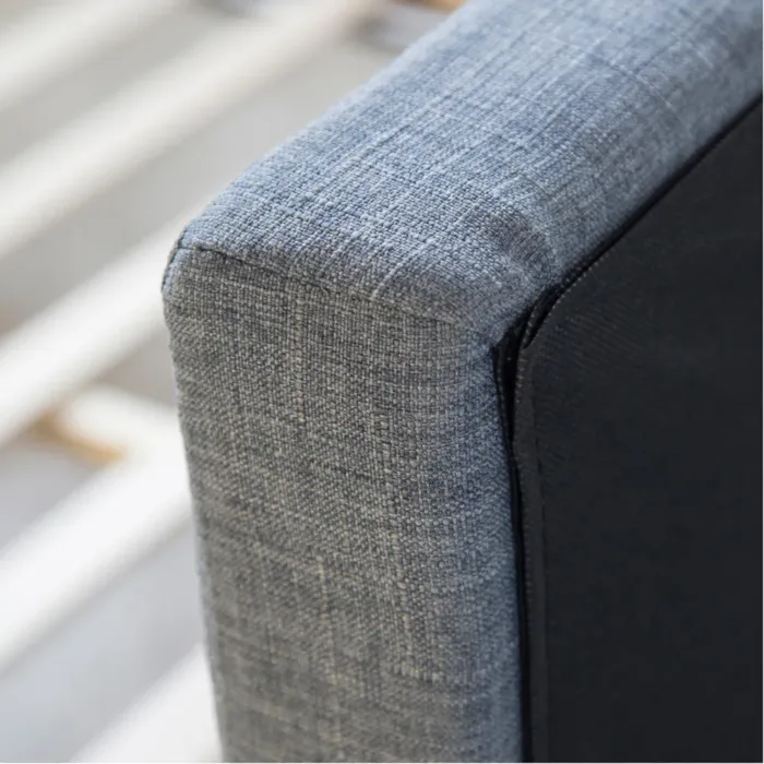 Polsterbett 140x200 - Doppelbett mit vier Bettkästen - Farbe: Grau