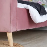 Polsterbett 140x200 - Doppelbett mit hohem Kopf- und Fußteil - Farbe: Rosa