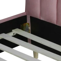 Polsterbett 140x200 - Doppelbett mit hohem Kopf- und Fußteil - Farbe: Rosa
