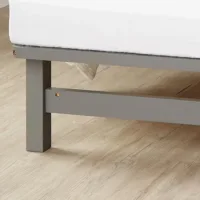 Massivholz Doppelbett 140x200 - Bett ohne Kopfteil - Farbe: Grau