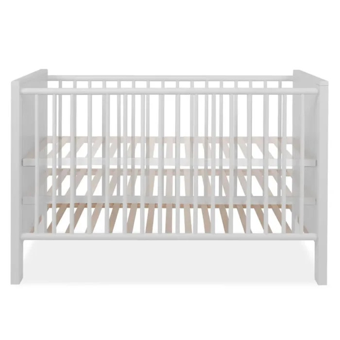 Babybett 70x140 - Gitterbett mit Rausfallschutz - Farbe: Weiß