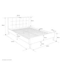 Polsterbett 160x200 - Doppelbett mit hohem Kopfrahmen - Farbe: Schwarz