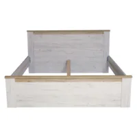 Vintage Shabby Chic - Doppelbett 160x200 mit hohem Kopfteil - Farbe: Weiß mit Grau
