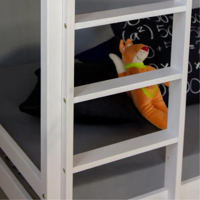 Etagenbett 90x200 - Kinderbett mit 2 Schlafplätzen - Farbe: Weiß