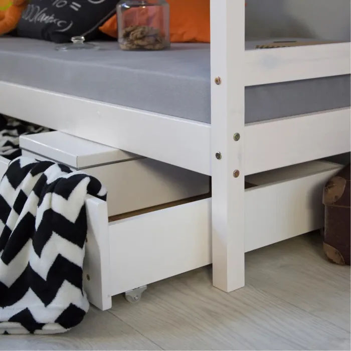 Etagenbett 90x200 - Kinderbett mit 2 Schlafplätzen - Farbe: Weiß