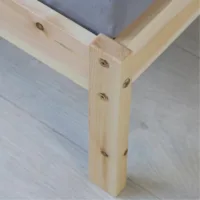 Massivholzbett 90x200 - Einzelbett mit Kopfteil - Farbe: Natur