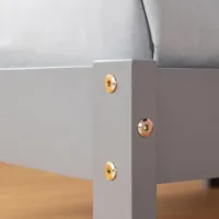 Massivholzbett 90x200 - Einzelbett mit Kopfteil - Farbe: Grau