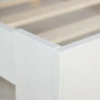 Massivholzbett 90×200 – Einzelbett mit Rückenlehne – Farbe: Weiß