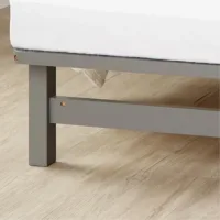 Massivholzbett 90x200 - Palettenbett ohne Kopfteil - Farbe: Grau