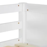 Doppelstockbett 90x200 und 140x200 - Vollholz Etagenbett für Kinder - Farbe: Weiß
