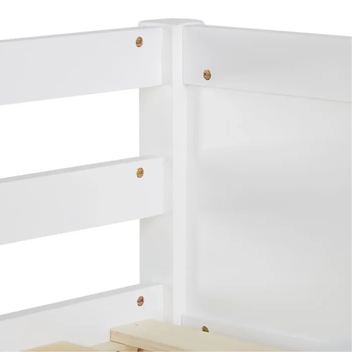 Doppelstockbett 90x200 und 140x200 - Vollholz Etagenbett für Kinder - Farbe: Weiß