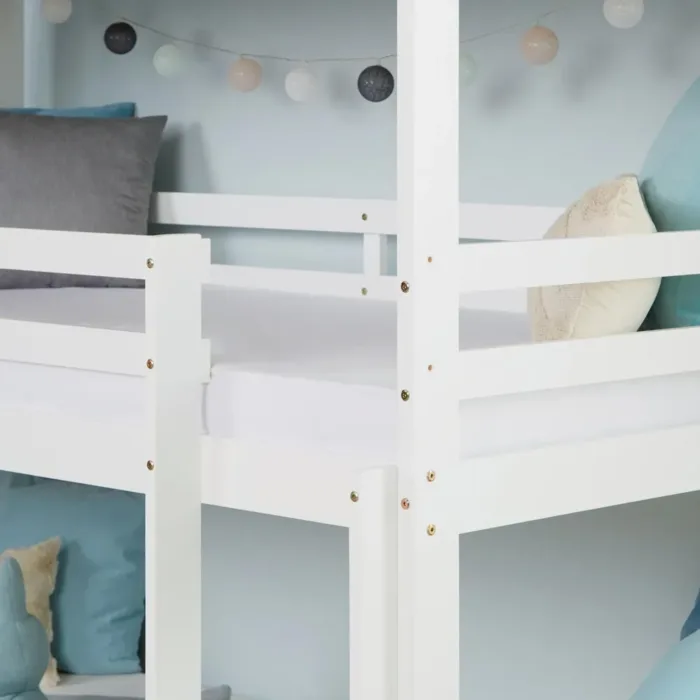 Etagenbett mit Bettschublade - 3x 90x200 - Kinderbett mit drei Schlafplätzen - Farbe: Weiß