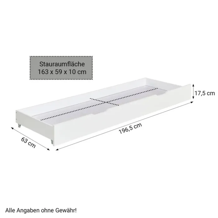 Etagenbett mit Bettschublade - 3x 90x200 - Kinderbett mit drei Schlafplätzen - Farbe: Weiß