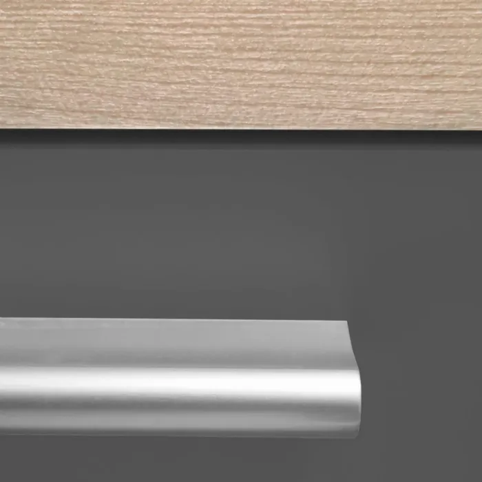 Kücheneinheit 80 cm Breite - Unterschrank und Oberschrank mit einem Glaselement - Farbe: Natur-Grau