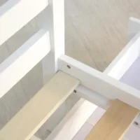 Massivholzbett 90x200 – Einzelbett mit Bettkasten und Kopfteil – Farbe: Weiß