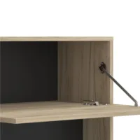 Wohnwand 1-teilig 186 cm Breite - TV Mediawand mit Lowboard und Regal – Farbe: Natur Grau