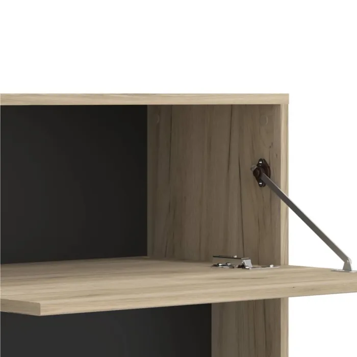Wohnwand 1-teilig 186 cm Breite - TV Mediawand mit Lowboard und Regal – Farbe: Natur Grau