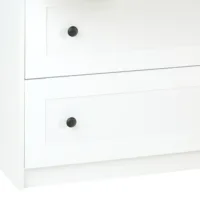 Mehrzweckschrank 92 cm - Anrichte mit vier Schubladen und heller Oberflächenplatte – Farbe: Weiß Natur