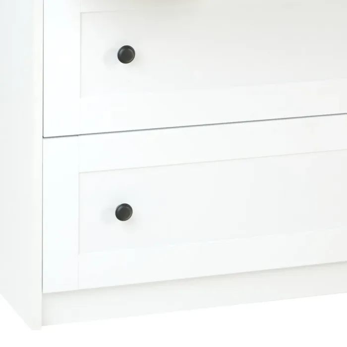 Mehrzweckschrank 92 cm - Anrichte mit vier Schubladen und heller Oberflächenplatte – Farbe: Weiß Natur