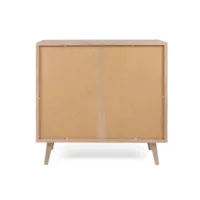 Kommode 80 cm Breite - Anrichte Boho Style mit drei Schubkästen und Holzbeinen - Farbe: Braun Natur