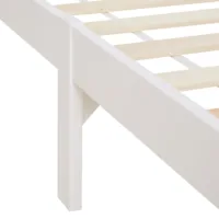 Massivholzbett 90x200 - Einzelbett mit hohem Kopf- und Fußteil - Farbe: Weiß-Natur