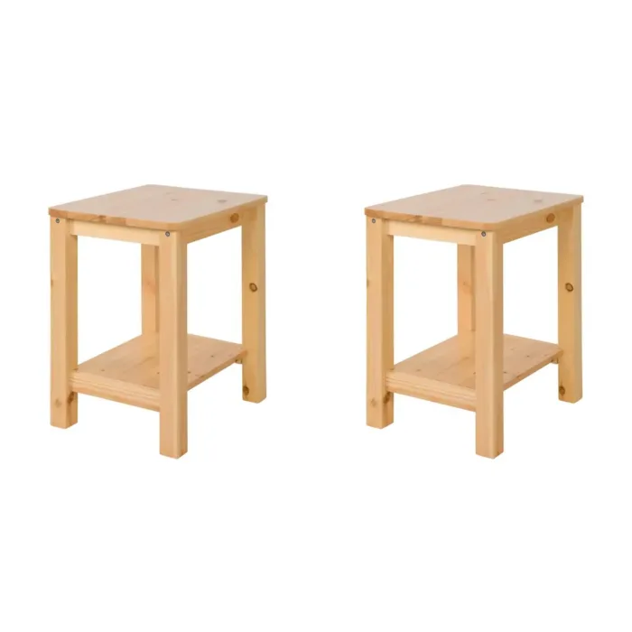 Duo in Natur - Multifunktionale edle Holzhocker für Wohnraum, Essbereich und Vorraum