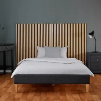 Vier Moderne Akustikpaneele 60x120 cm in Natur auf Filz in Schwarz - Schalldämpfende Raumakustik
