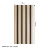 Vier Moderne Akustikpaneele 60x120 cm in Natur auf Filz in Schwarz - Schalldämpfende Raumakustik