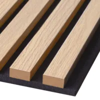 Modernes Akustikpaneel 60x120 cm in Natur auf Filz in Schwarz - Schalldämpfende Raumakustik