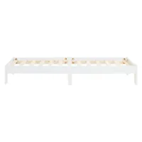 Massivholz Futonbett 90x200 - Einzelbett ohne Kopfteil - Tagesbett in der Farbe: Weiß