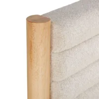 Polsterbett 140x200 - Boucle Doppelbett mit Komfort Rückenlehne - Farbe: Natur Beige