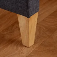 Polsterbett 140x200 - Doppelbett mit Bettfüßen aus Rubberwood und mit Bettkästen - Farbe: Grau