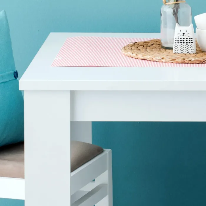 Esszimmertisch 80x80 cm in Weiß - Kompakter, quadratischer Tisch für kleine Räume