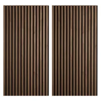 Zwei Wandpaneele 60x120 cm in Braun auf Filz in Schwarz - Lärmdämpfende Schallabsorber