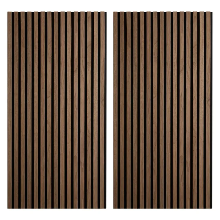 Zwei Wandpaneele 60x120 cm in Braun auf Filz in Schwarz - Lärmdämpfende Schallabsorber