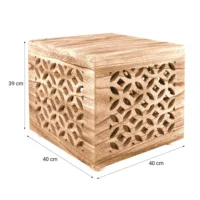 Vielseitiger Holzhocker mit Farbnuancen: Charmante Ergänzung für Ihr Wohnambiente – Farbe: Natur-Braun