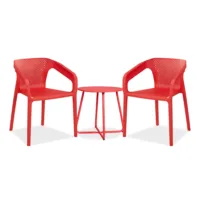 Lebendiges Gartenambiente: Platzsparendes Set in lebhafter Farbe für tolle Momente – Farbe: Rot