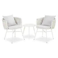 Gartenmöbel neu definiert: Unser Komfortables Lounge Möbel Set für Draußen – Farbe: Weiß