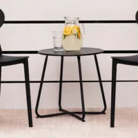 Formvollendetes Design: Der Wetterfeste Beistelltisch aus Metall für Ihr Zuhause – Farbe: Schwarz