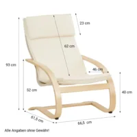Entspannender Schwingstuhl in Natur und Polster in Beige - Gemütlich und Stilvoll