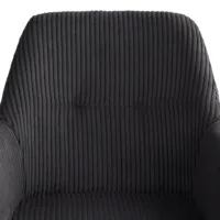 Drehbarer Polstersessel - Armlehnenstühle mit strukturiertem Cord-Stoffbezug - Farbe: Grau Schwarz