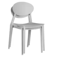 Set aus 4 stapelbaren Gartenstühlen - Bequeme und wetterfeste Outdoor-Stühle - Farbe: Grau