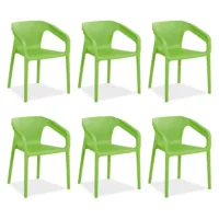 Stapelbare Gartensessel im Set - Wetterfeste bequeme Terrassenstühle mit Armlehnen - Farbe: Grün