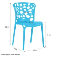 Wetterfeste Gartenstühle im Set für den Außenbereich - Terrassenmöbel für Ihren Rückzugsort - Farbe: Blau