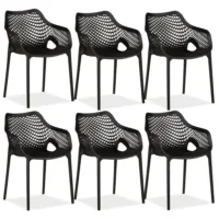 Terrassenstühle im praktischen Set - Stapelstühle für Garten, Terrasse und Balkon - Farbe: Schwarz
