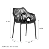 Terrassenstühle im praktischen Set - Stapelstühle für Garten, Terrasse und Balkon - Farbe: Schwarz